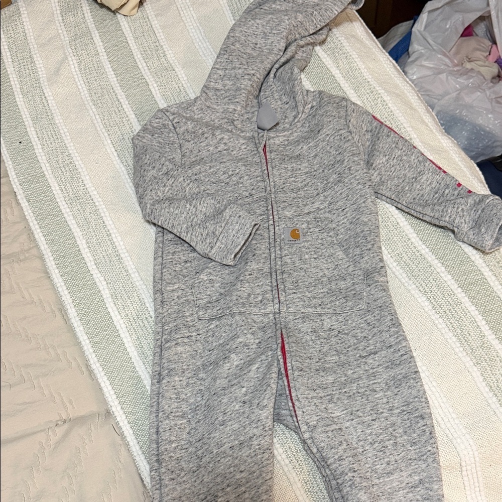 Carhartt Heather Gray Kids Hooded Footie